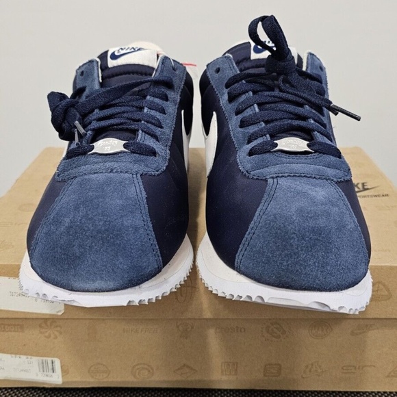 2010 Nike Cortez Basic Nylon ‘06 Suede Midnight Navy Blue White 317249-413 sz-12 - Picture 4 of 8